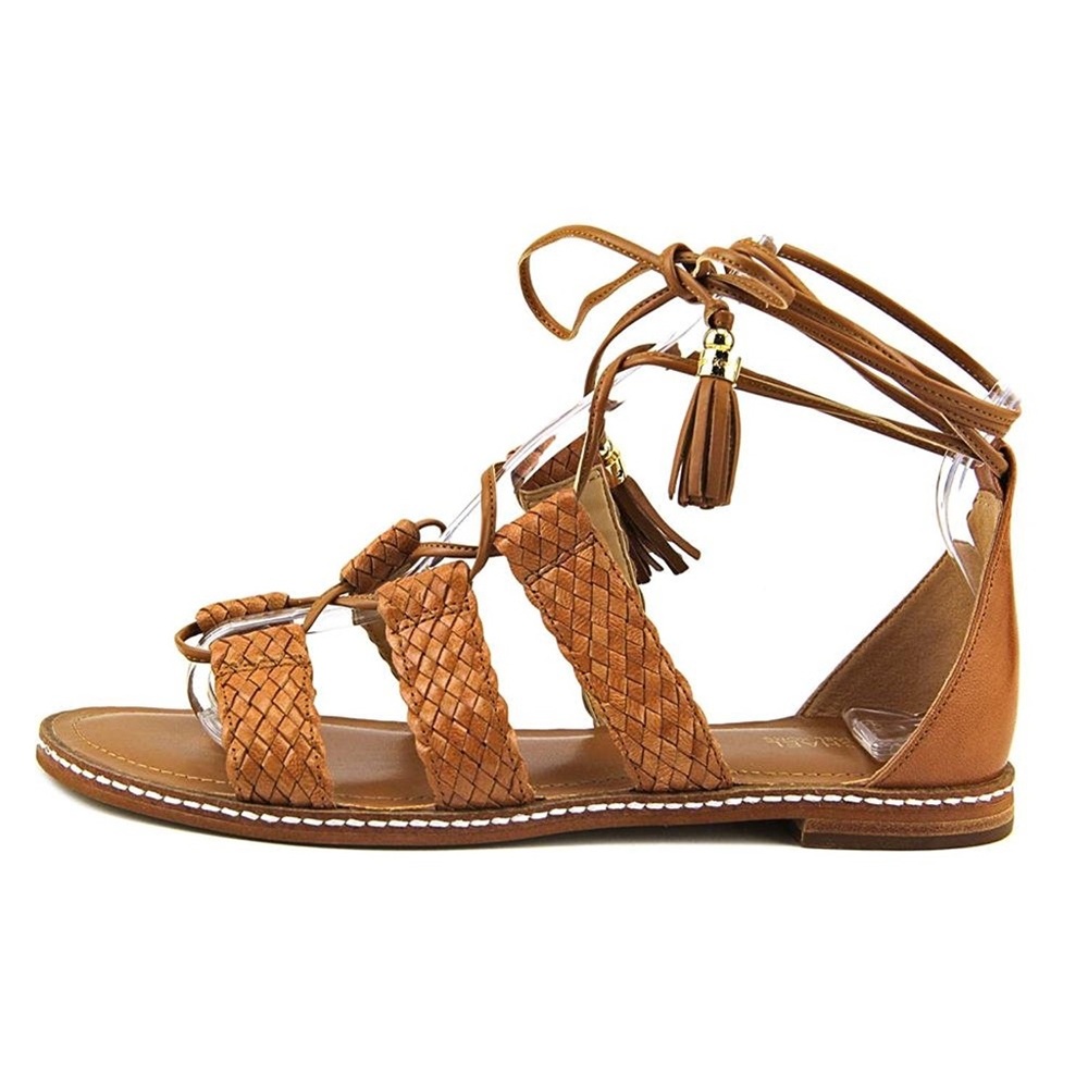 Michael Kors Acorn Monterey Gladiator Woven Leather Sandals